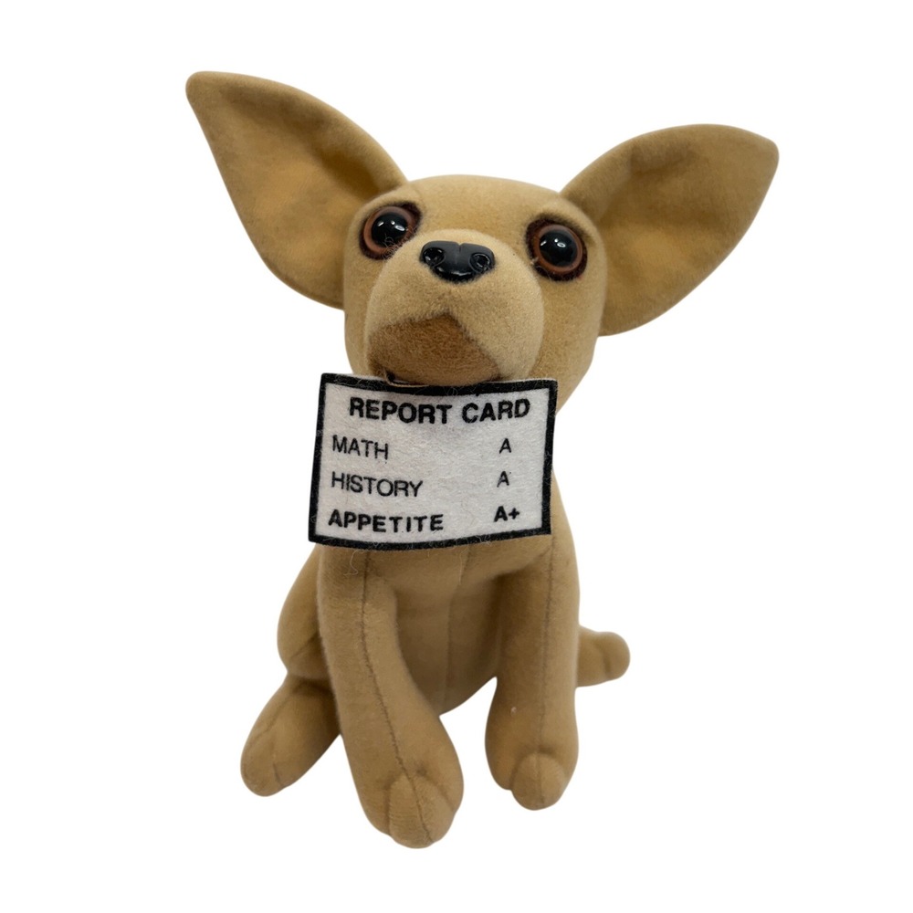 Vintage Taco Bell Chihuahua Plush Report Card Talking Toy Applause 6 Inch
